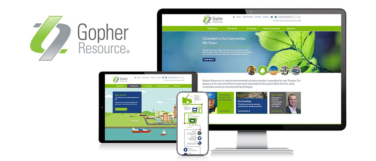 Gopher Resource website shown on different devices