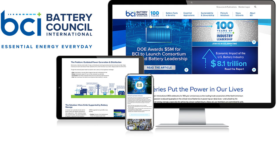 The BCI website shown on desktop, laptop, and mobile devices. The BCI website shown on desktop, laptop, and mobile devices.