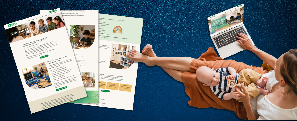 Parent-focused content and enrollment-driven user experience. Edina Daycare website redesign showcasing custom program pages, responsive WordPress development, parent-focused content, and enrollment-driven user experience.